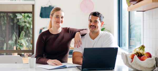 couple with laptop